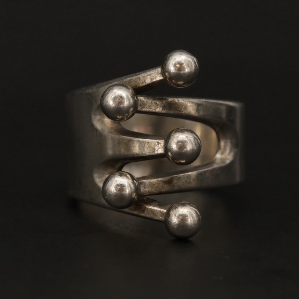 Vintage sterling Anna Geta Eker modernist ring.